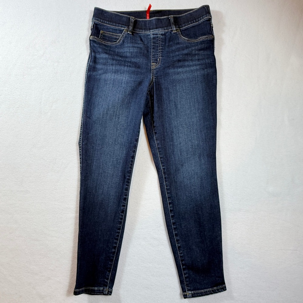 Spanx Pull On Skinny Jeans Women Large Petite Stretch Denim Elastic Waist
